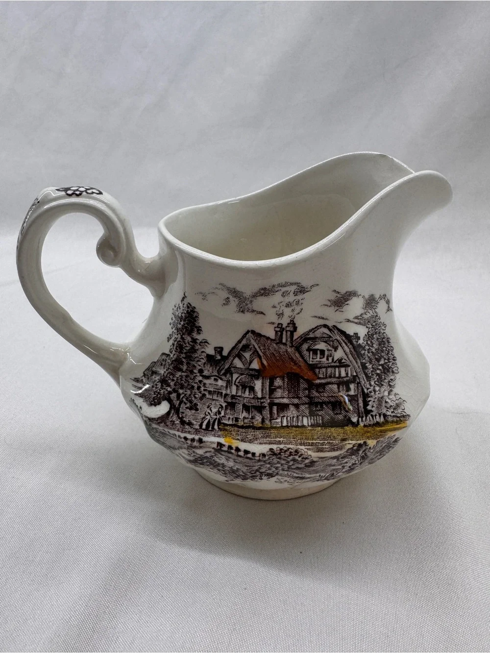 Vintage S.R. Staffordshire Ironstone Creamer Yorkshire Multicolor Cottagecore